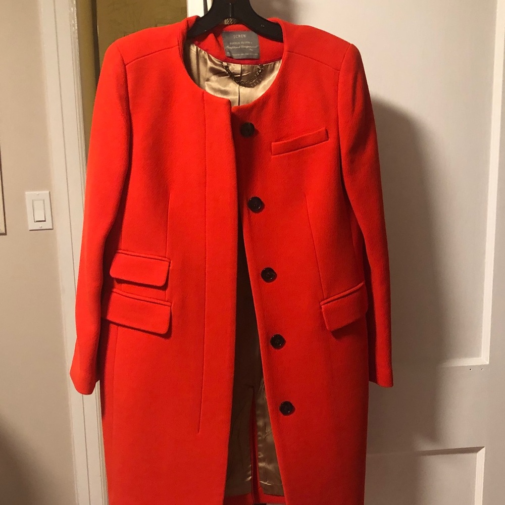 J. Crew knee length coat.